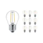 Mehrfachpackung 10x Philips Corepro LED Lustre E27 Kugel Fadenlampe Klar 2W 250lm - 827 Extra Warmweiß | Ersatz für 25W