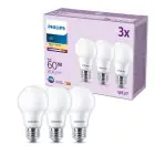 Mehrfachpackung 3x Philips Glühbirne LED E27 Birne Matt 8W 806lm - 827 Extra Warmweiß
